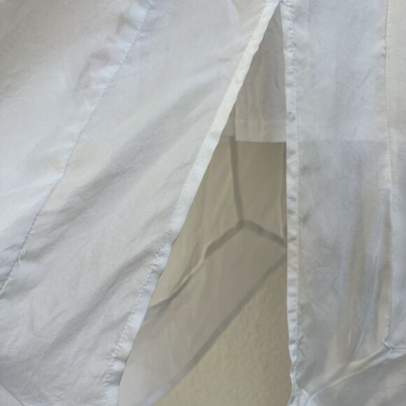 JOHNNY WAS Sz S Embroidered Silk Kaftan White Shift Midi Dress Oversized Boho - Picture 6 of 7